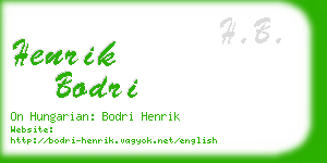 henrik bodri business card